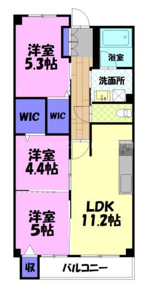 プラザアリス(3LDK/2階)の間取り写真