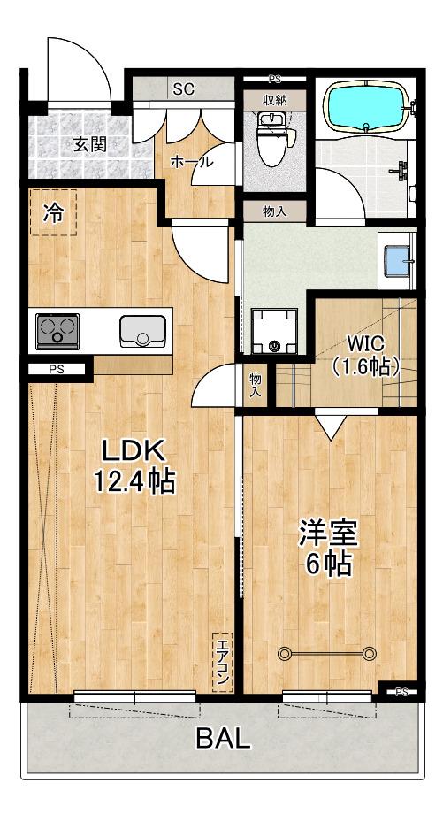 GIRASOLE ジラソーレ(1LDK/2階)の間取り写真