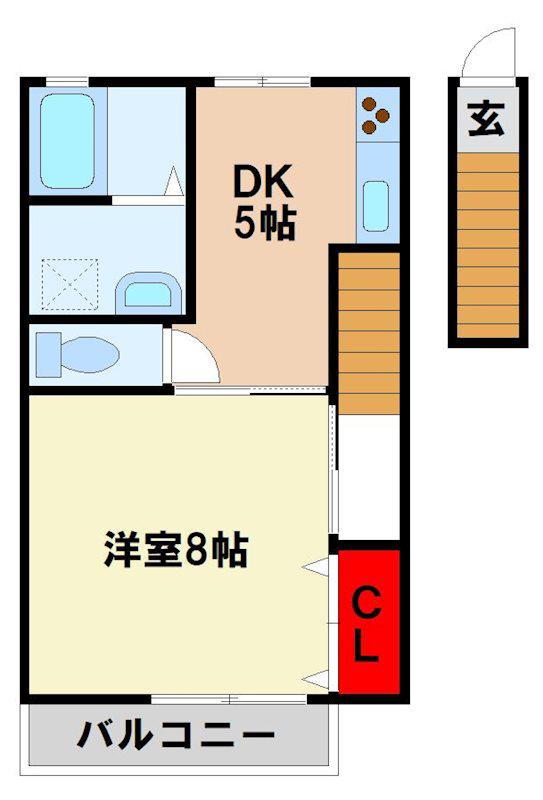 セレナーデKENII(1DK/2階)の間取り写真