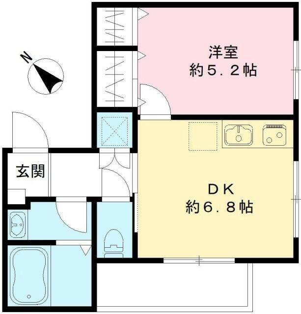ライトパークKK(1DK/3階)の間取り写真