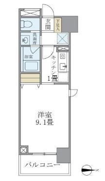 マイプレジール広尾(1K/4階)の間取り写真