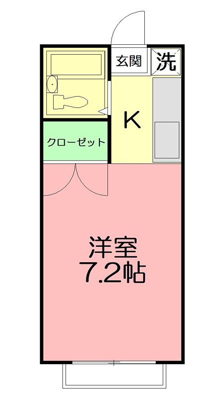 ヤマト南矢名ハウス(1K/1階)の間取り写真