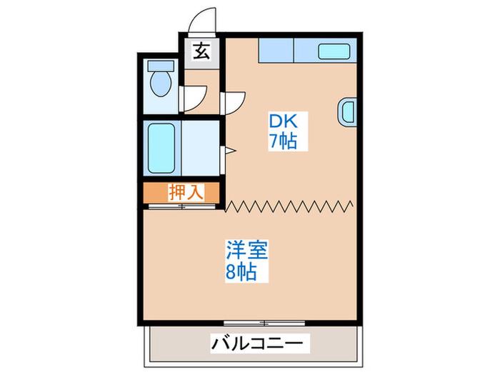 ハイツかわはら(1DK/4階)の間取り写真
