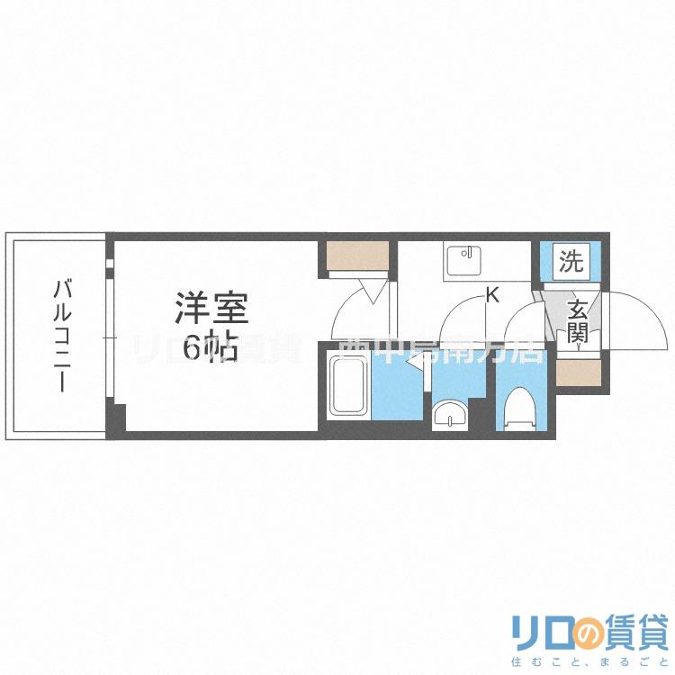 エスリード新大阪グランゲートノース(1K/8階)の間取り写真