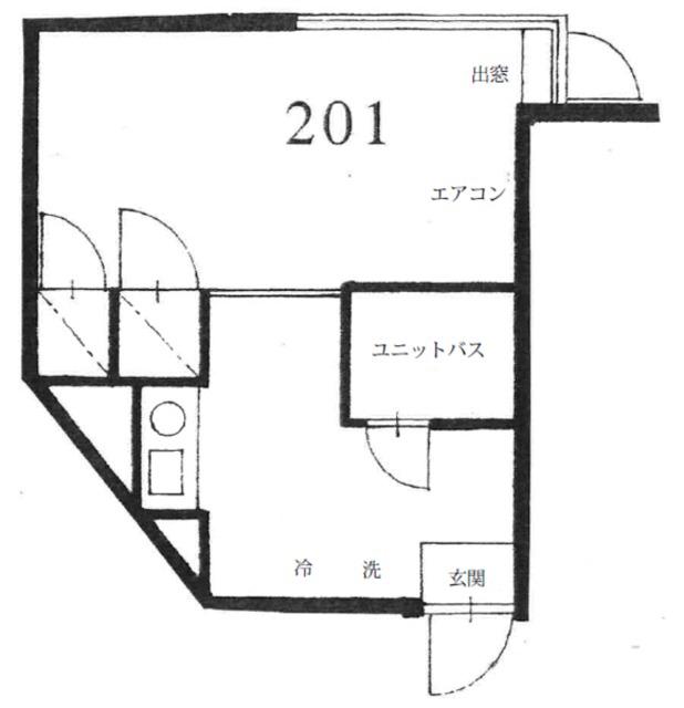 パティオフラットヨコハマ(1K/2階)の間取り写真