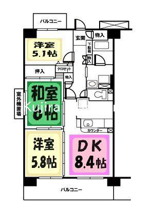パウロニアヒルズ(3DK/4階)の間取り写真