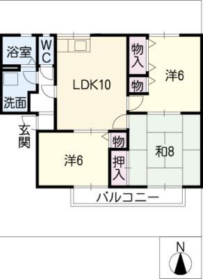 マウント御岳(3LDK/2階)の間取り写真