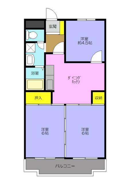 峰栄マンション(3DK/2階)の間取り写真