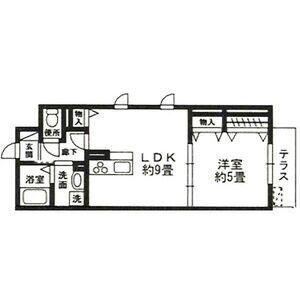 ルラシオン(1LDK/1階)の間取り写真