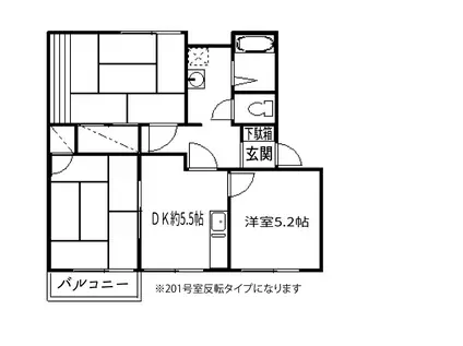 ブルックスハウス(3K/1階)の間取り写真