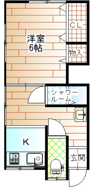三堀アパート(1K/2階)の間取り写真