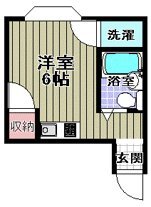 ハイツ山尚(ワンルーム/2階)の間取り写真
