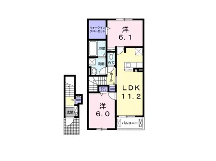 サンテラス中央Ⅱ(2LDK/2階)の間取り写真