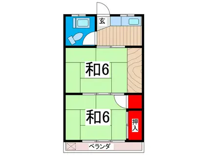 志賀ビル(2K/2階)の間取り写真