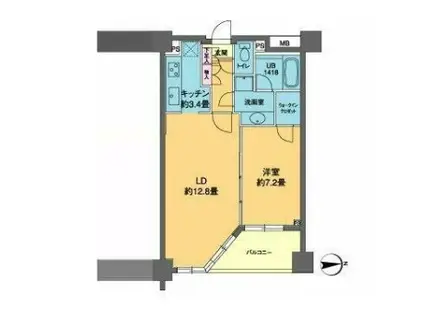 カスタリア高輪(1LDK/5階)の間取り写真