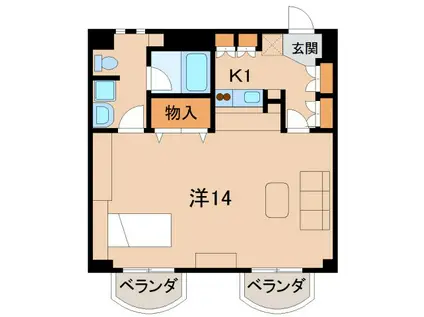 メゾン十番丁(1K/4階)の間取り写真