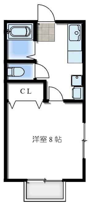 グランビュー川崎(1K/2階)の間取り写真