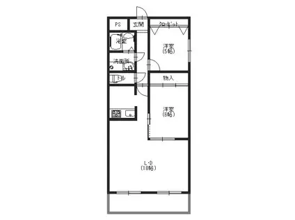 パークヒルズ鶴見(2LDK/3階)の間取り写真