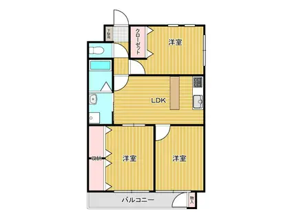 アンファブール(3LDK/1階)の間取り写真