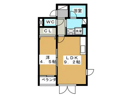 STERLING SQUARE(1LDK/4階)の間取り写真