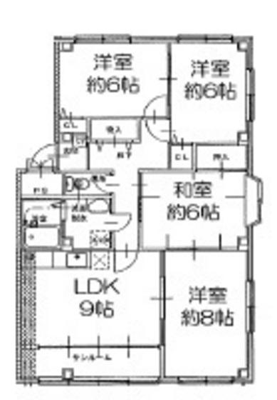 ドルチェ新保(4LDK/3階)の間取り写真