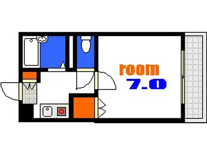 フェリエ東雲(1K/4階)の間取り写真