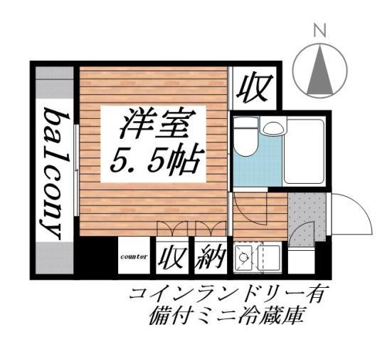 第12明智ビル(1K/2階)の間取り写真