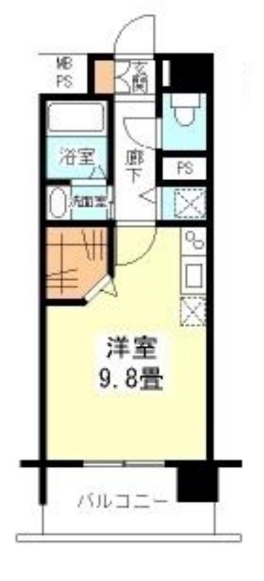 レジデンス本町靭公園(ワンルーム/15階)の間取り写真