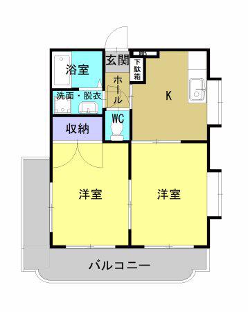 LA FORET FUKUMOTO(2K/2階)の間取り写真
