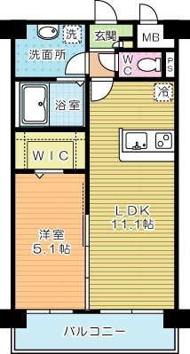 リオ ラクーコ(1LDK/6階)の間取り写真