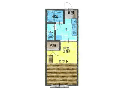 ハイツ富塚11(1K/1階)の間取り写真