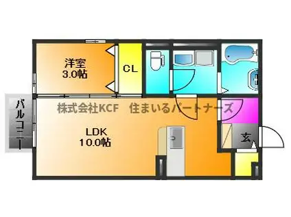 フローラリッシュ(1LDK/2階)の間取り写真