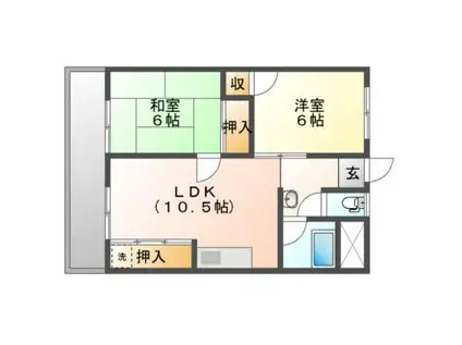 AAビル(2LDK/4階)の間取り写真