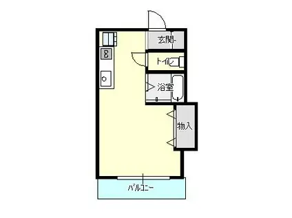 フジメイト(ワンルーム/1階)の間取り写真