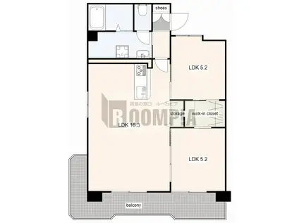 グリーンハイツ(2LDK/2階)の間取り写真