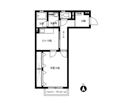 グラン・シャリオ(1DK/2階)の間取り写真