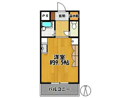 フロレスタ高次(ワンルーム/2階)の間取り写真