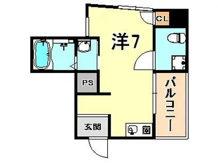 グレイスシャトー王子(ワンルーム/9階)の間取り写真