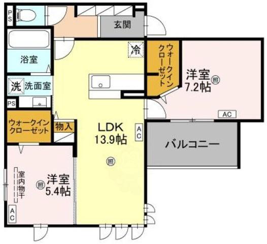 MAISON ESPOIR Ⅳ(2LDK/2階)の間取り写真