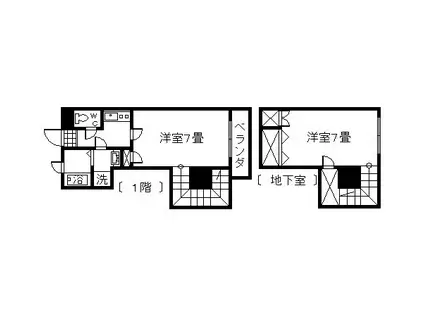 コートハイム(2K/1階)の間取り写真