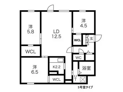 LE CLAIR MINAMIMARUYAMA(3LDK/2階)の間取り写真