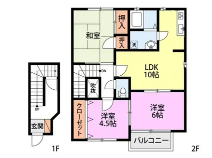 サンバレイ・ニッコーA(3LDK/2階)の間取り写真