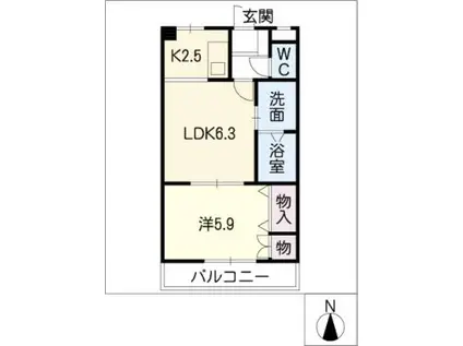 レシェンテ(1LDK/2階)の間取り写真