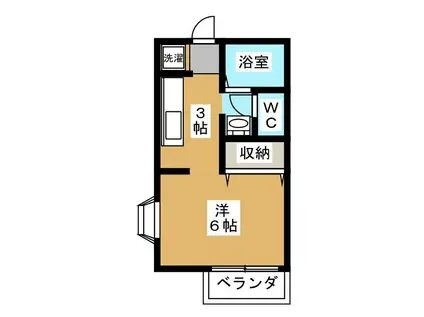 メゾンこがね E棟(ワンルーム/2階)の間取り写真