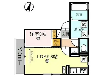 BAFFI DI GATTO(1LDK/2階)の間取り写真