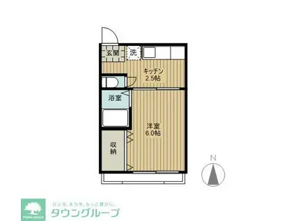 丹頂マンション(1K/4階)の間取り写真