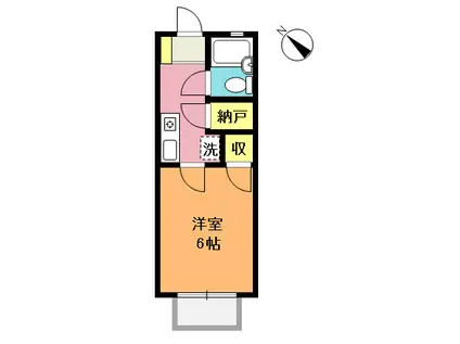 ツイン・ハイム喜八A(1K/1階)の間取り写真