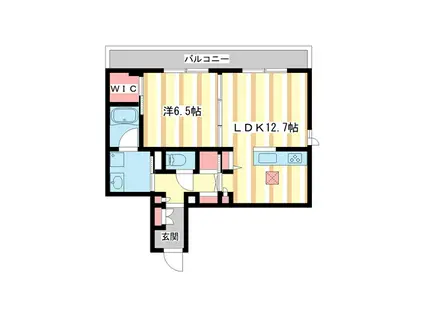 ヴィラフォーレ(1LDK/1階)の間取り写真