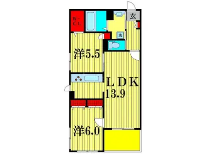 FOREST HILLS II(2LDK/1階)の間取り写真