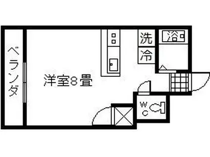 上杉第8マンション中央(ワンルーム/6階)の間取り写真